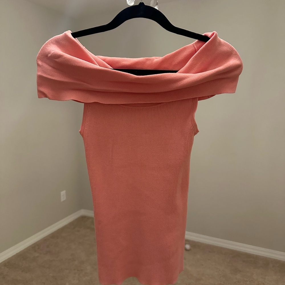 NY&Co 7th Ave Design Studio Pink Off-the-Shoulder Sweater Blouse / Knit Top